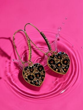 NEW Betsey Johnson Animal Print Earrings 2.5" Original Authentic New In The Box